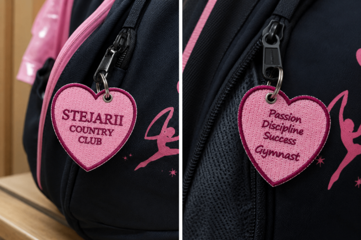 Brelocuri brodate în formă de inimă — Stejarii Country Club